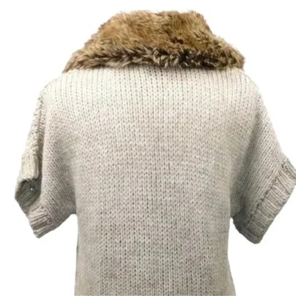 Apt. 9 Wool Blend Faux Fur Cable Knit Cardigan – Women’s Large | EUC! - Picture 3 of 8